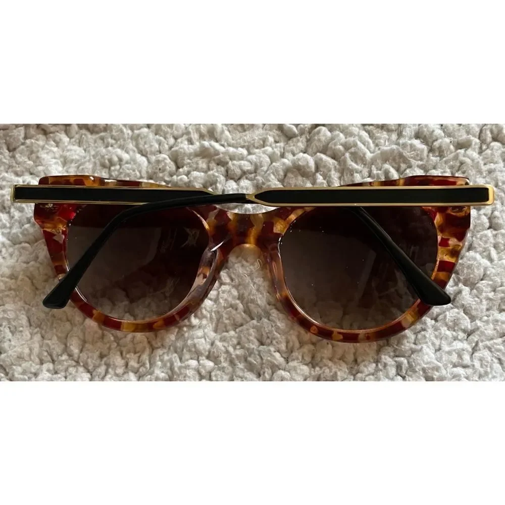 Thierry Lasry Joyridy Sunglasses V541 Vintage Multicolor Red Amber / Brown Lens